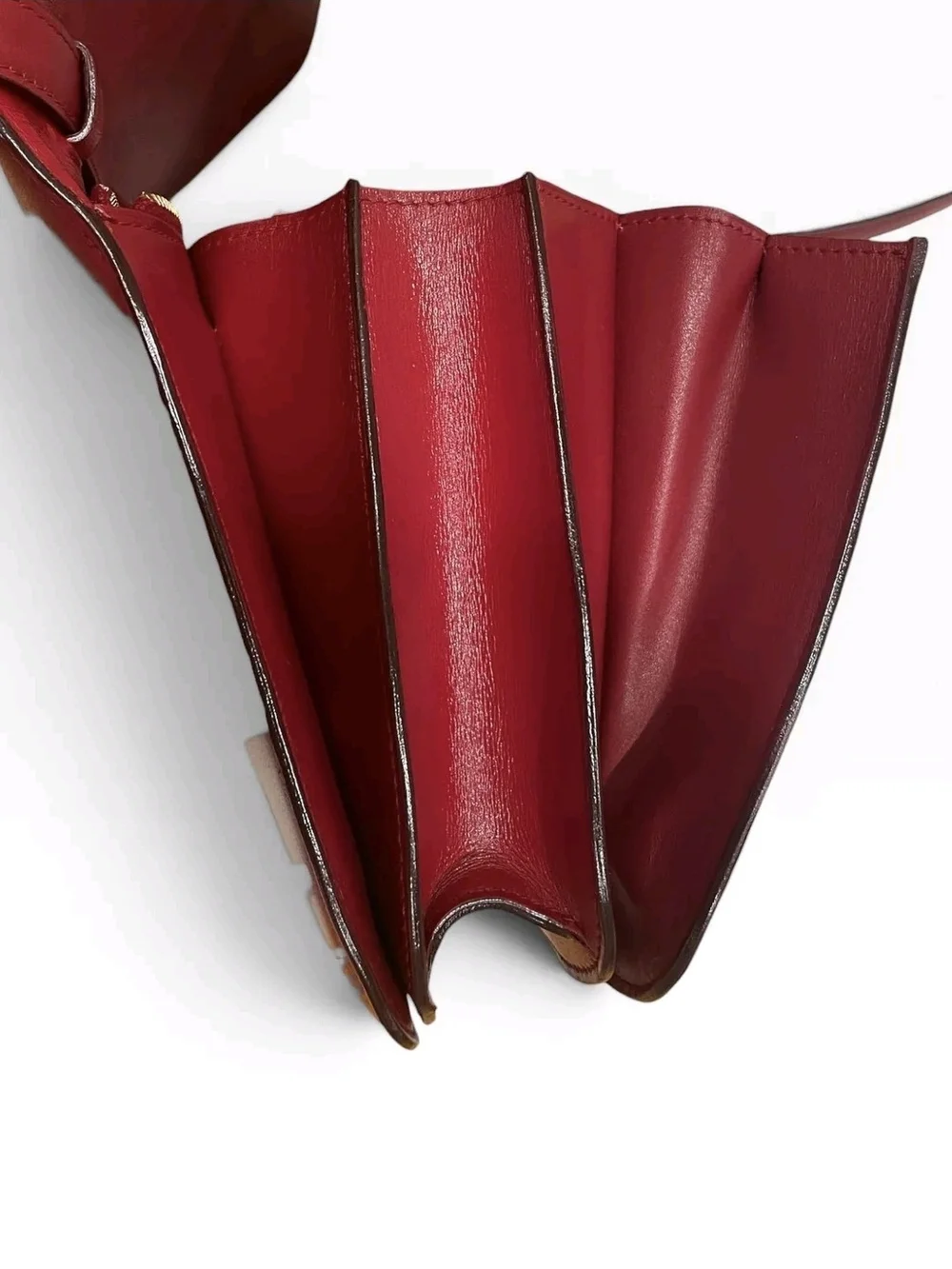Celine Red Shoulder/crossbody Box Bag with Gold Lock